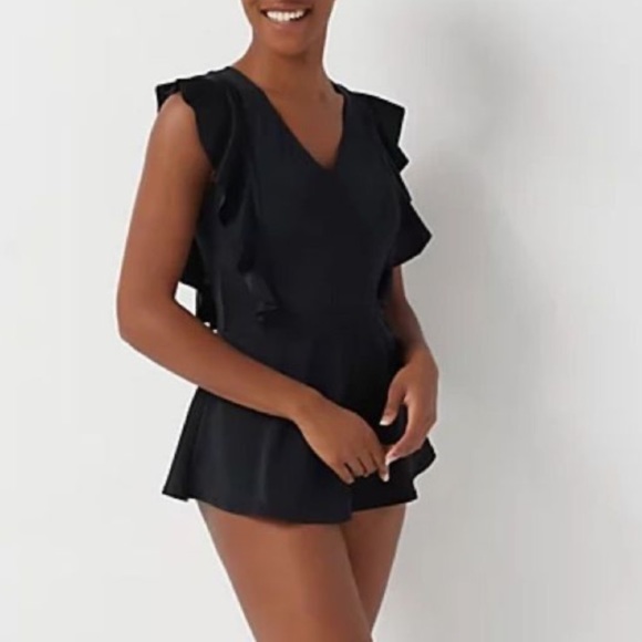 d&Co. Other - Denim & Co. Beach Wrap Front Swim Dress with Ruffle Detail Women’s Plus Size 24W